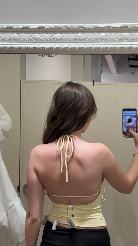 High Neck Open Back Halter Top