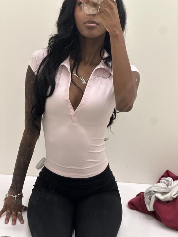 Sleek Short Sleeve Polo Top