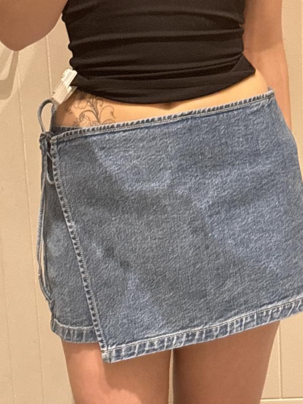 Denim Wrap Micro Skort