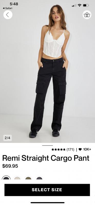 Remi Straight Cargo Pant Black