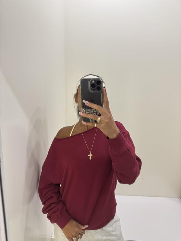 SoftTerry Off Shoulder Sweatshirt