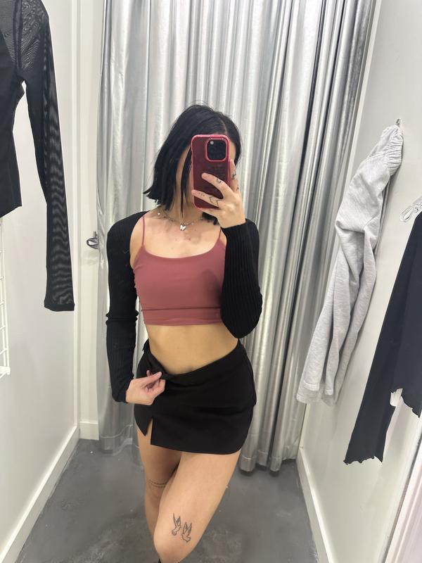 Eva Cropped Cami Top Black