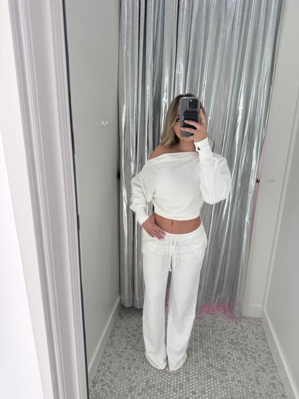 SoftTerry Rib Off Shoulder Sweater