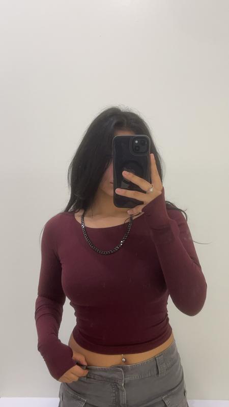 Open Back Long Sleeve Top