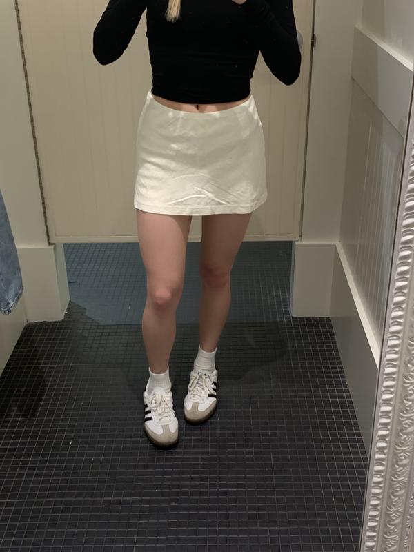 Paris A-Line Linen Micro Skort