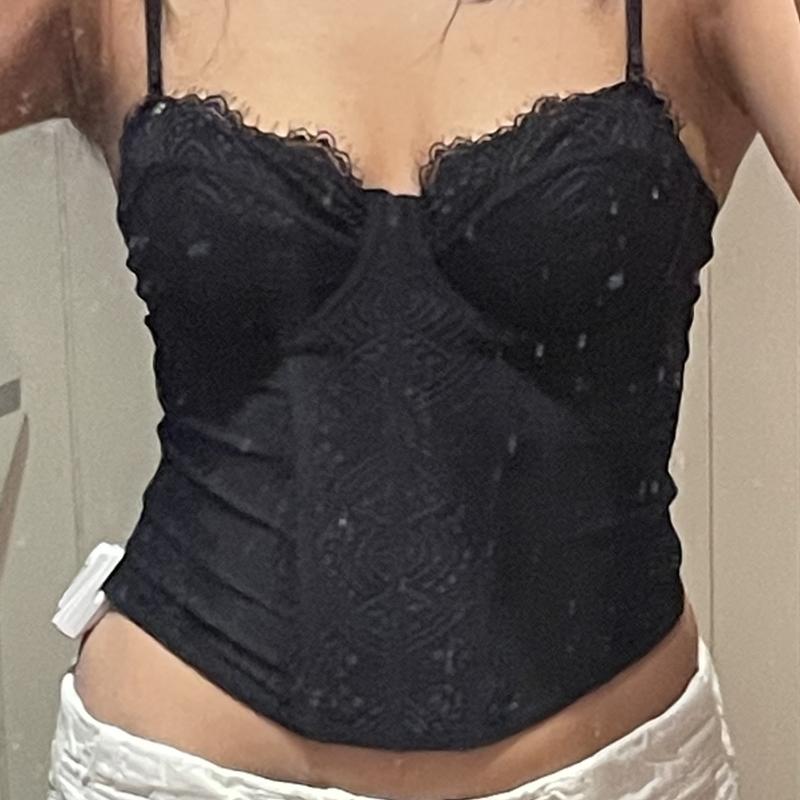 Chrishell Lace Mesh Bustier Black