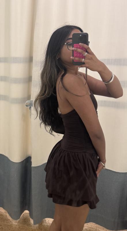 Flirty Hem Tube Romper Dress