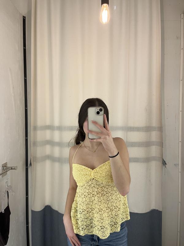 Apron Back Lace Halter Top