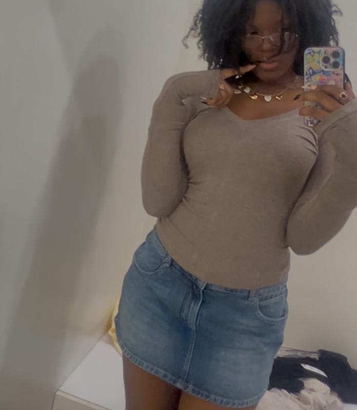 Serene Deep V-Neck Long Sleeve Top