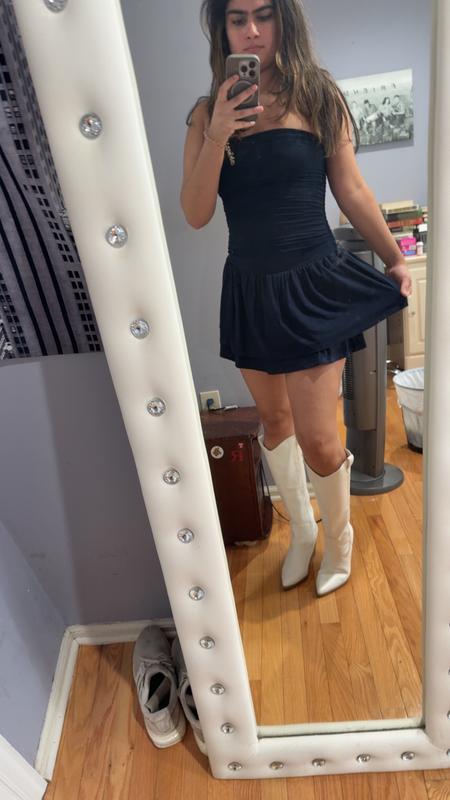Flirty Hem Tube Romper Dress