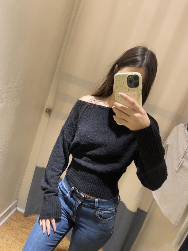 Bouclé Boat Neck Sweater