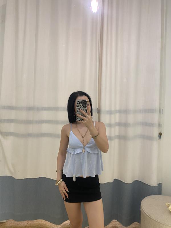 Strappy Peplum Cami Top