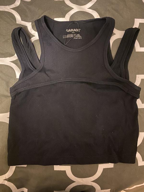 SEAMLESS REVERSIBLE TANK - O/S - LONG - BLACK – Brianne's Boutique