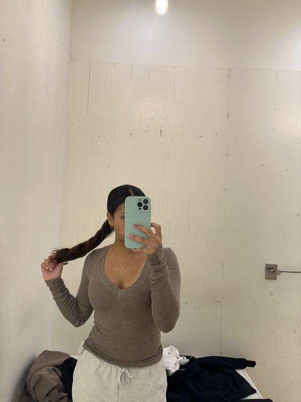 Serene Deep V-Neck Long Sleeve Top