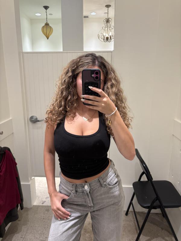 Scoop Neck Ribbed Tank Top