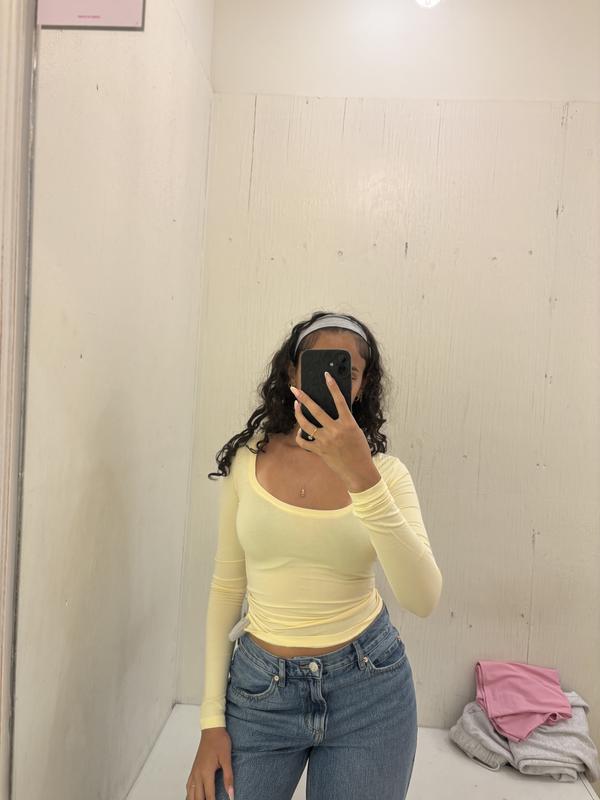 Soft Scoop Neck Long Sleeve Top