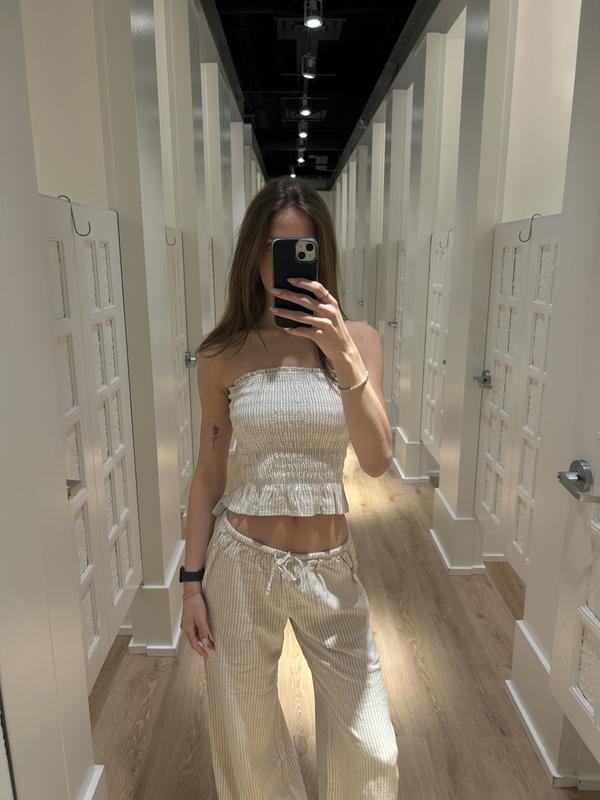 Linen Smocked Tube Top