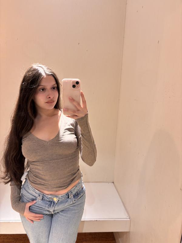 Serene Deep V-Neck Long Sleeve Top
