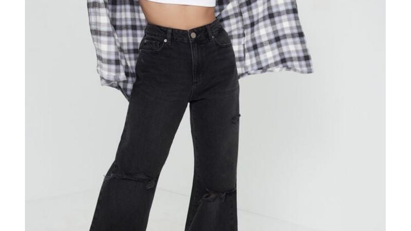 Super Wide Leg Jeans Black