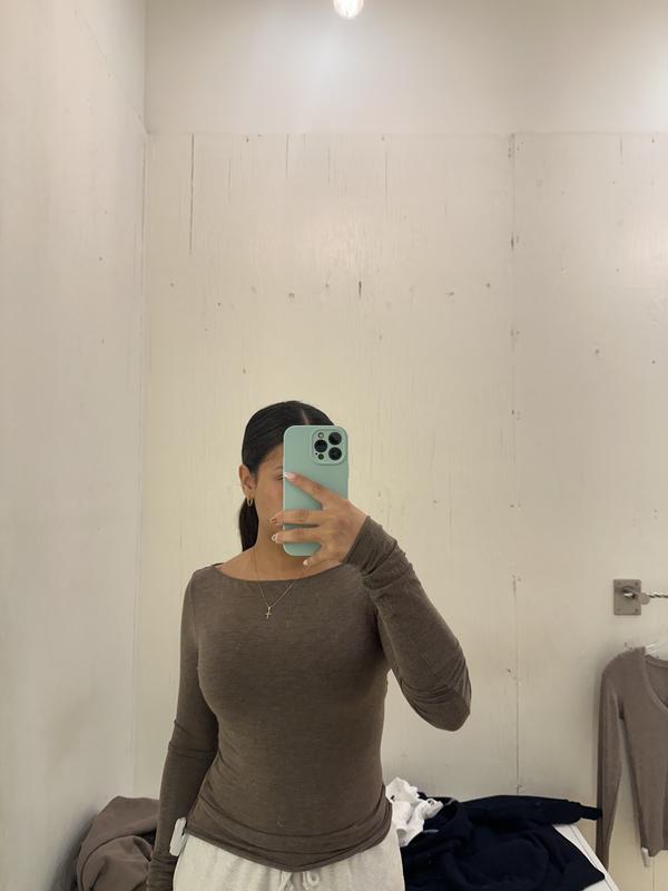 Cozy Boat Neck Long Sleeve Top