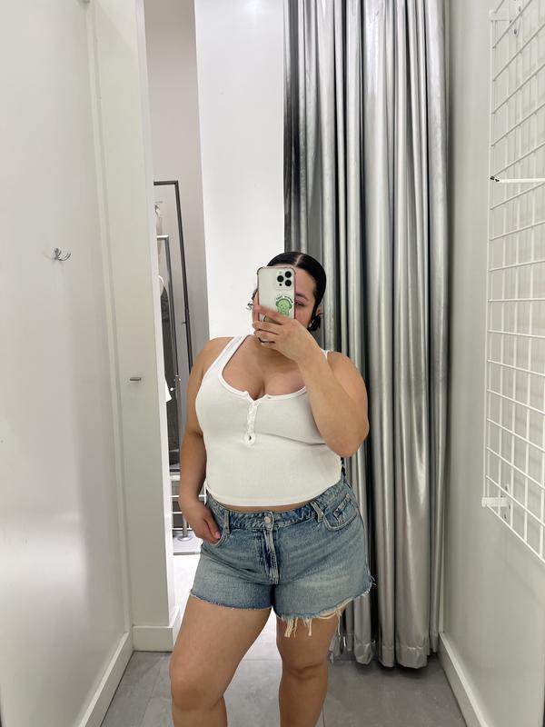 Denim Relaxed A-Line Shorts
