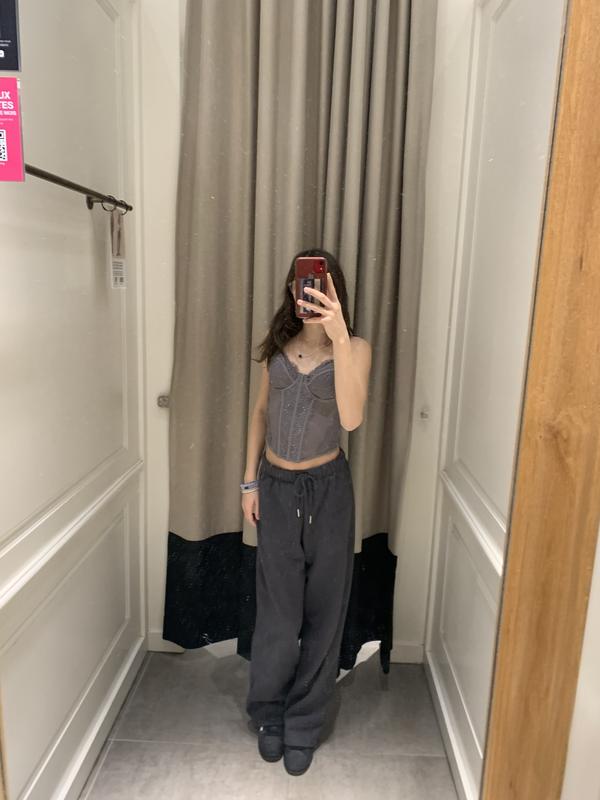 Straight Leg Panel Sweatpants Greys