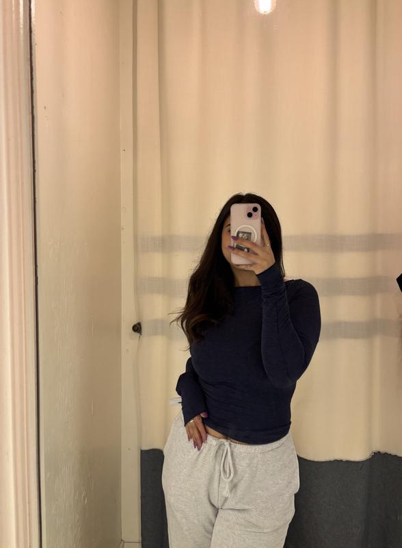 SexyCozy Boat Neck Long Sleeve Top