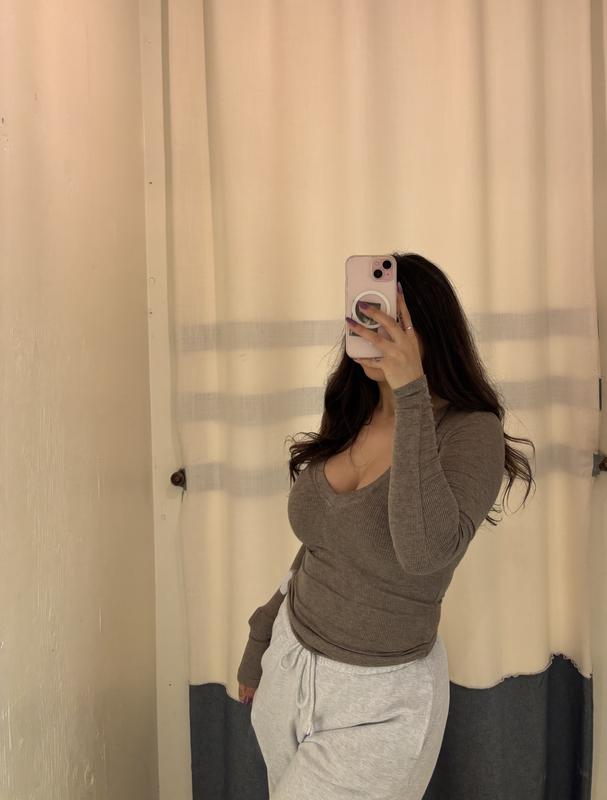Serene Deep V-Neck Long Sleeve Top