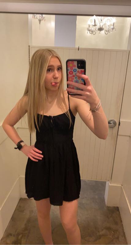 kaia cage back flare dress KAIA BLACK/OFF White / XS main image 0