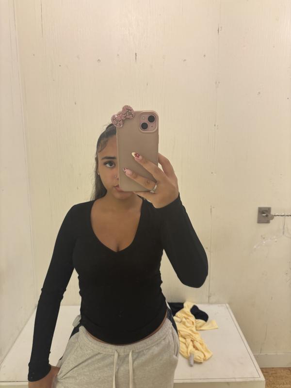 Serene Deep V-Neck Long Sleeve Top
