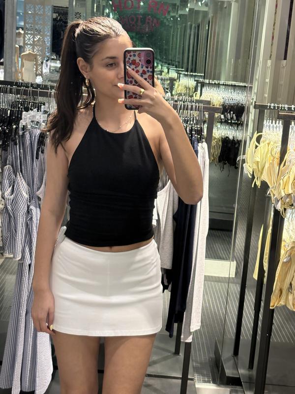 High Neck Open Back Halter Top