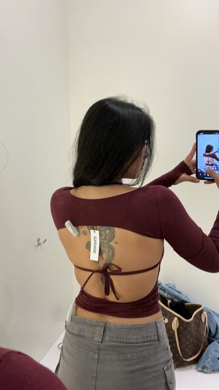 Open Back Long Sleeve Top