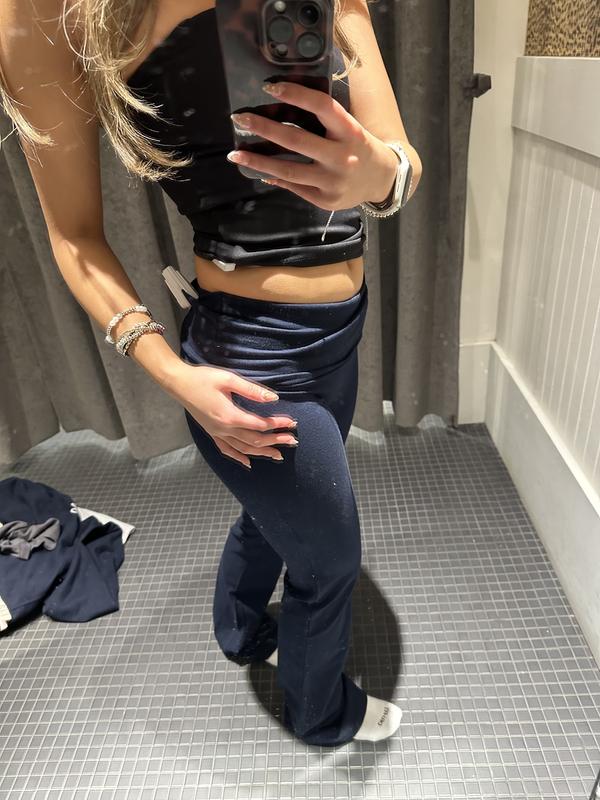 Soft Cotton Fold Over Flare Pants