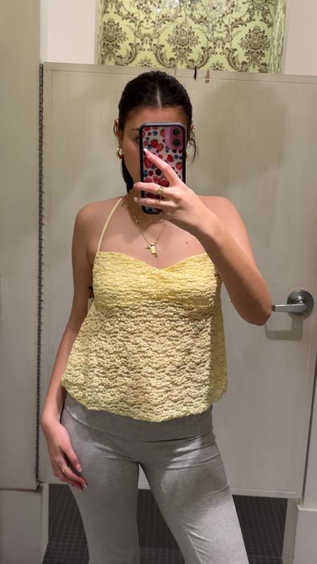 Apron Back Lace Halter Top