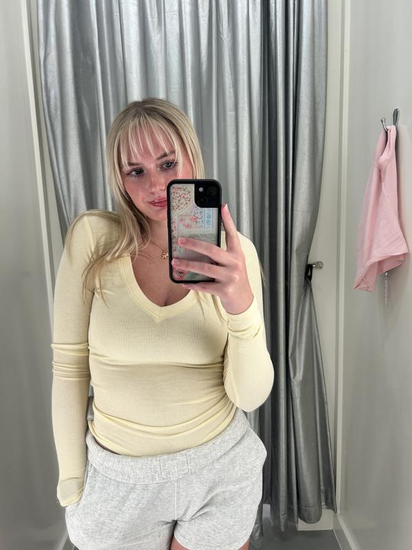 Serene Deep V-Neck Long Sleeve Top