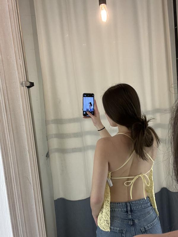 Apron Back Lace Halter Top