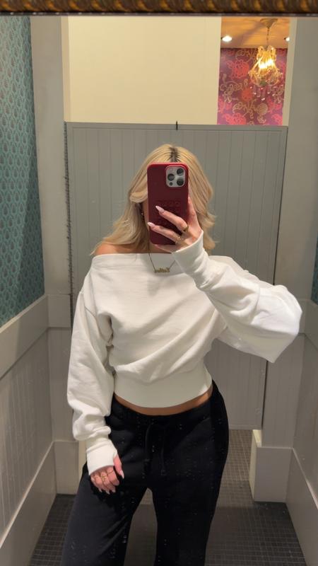 SoftTerry Rib Off Shoulder Sweater