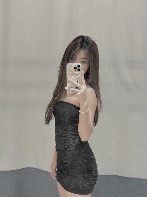 Ruched Mesh Mini Tube Dress
