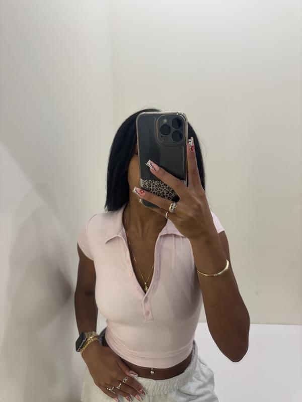 Sleek Short Sleeve Polo Top