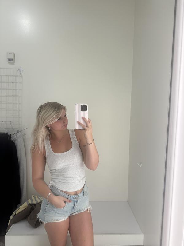 Scoop Neck Ribbed Tank Top