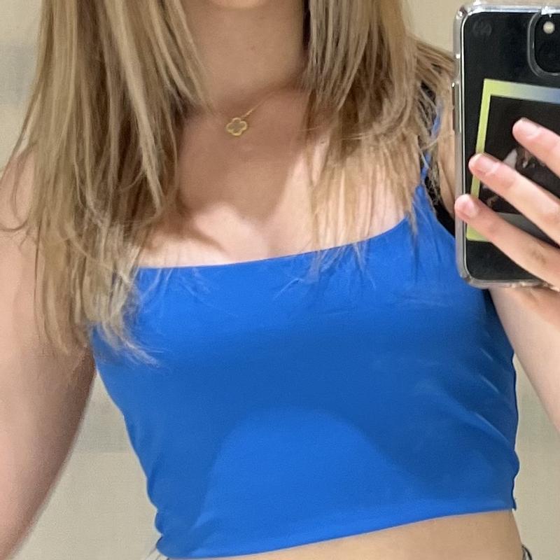Eva Cropped Cami Top Blue
