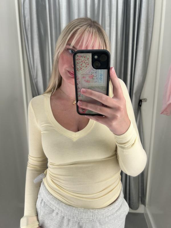 Serene Deep V-Neck Long Sleeve Top