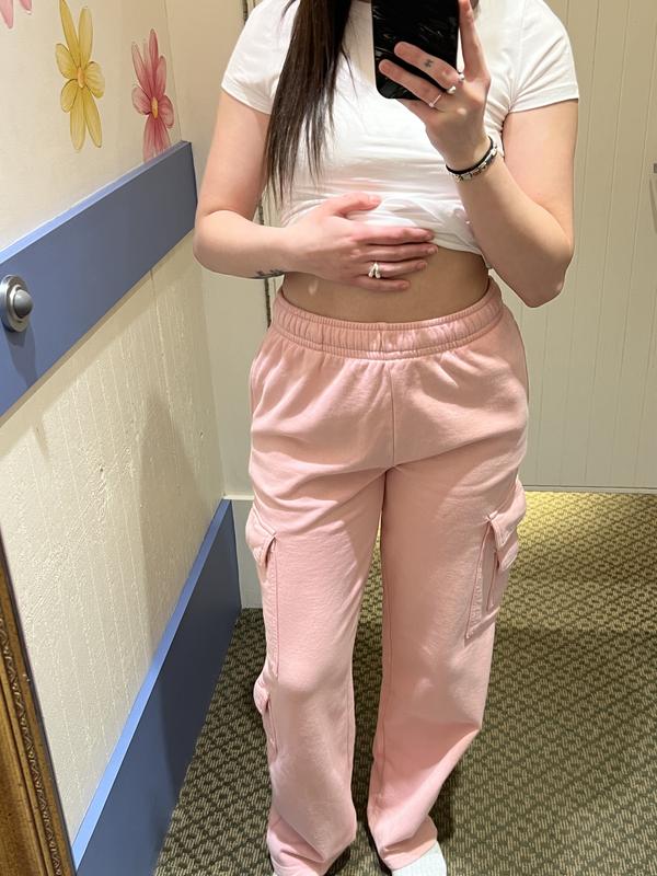 Pink cargo pants with hot sale chain