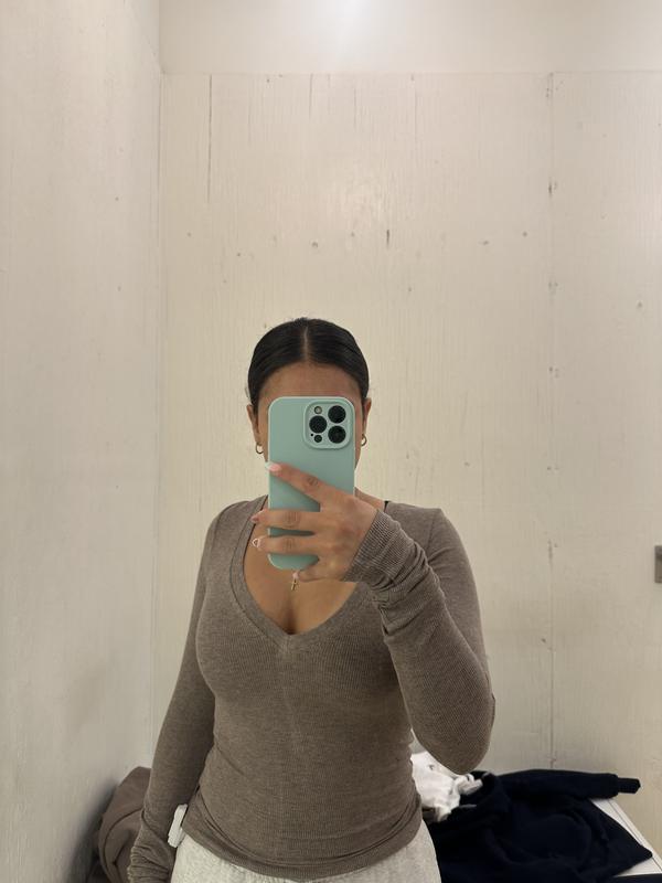 Serene Deep V-Neck Long Sleeve Top