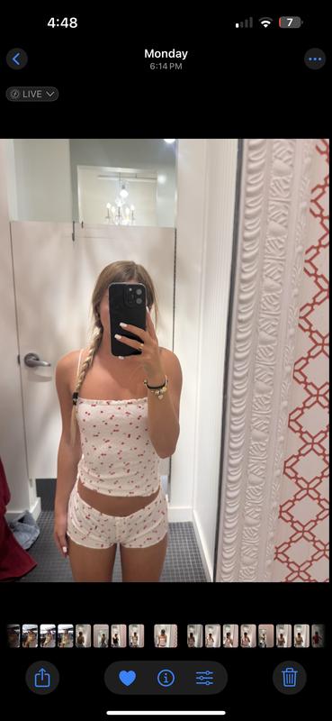 Pointelle Lettuce Edge Cami Top