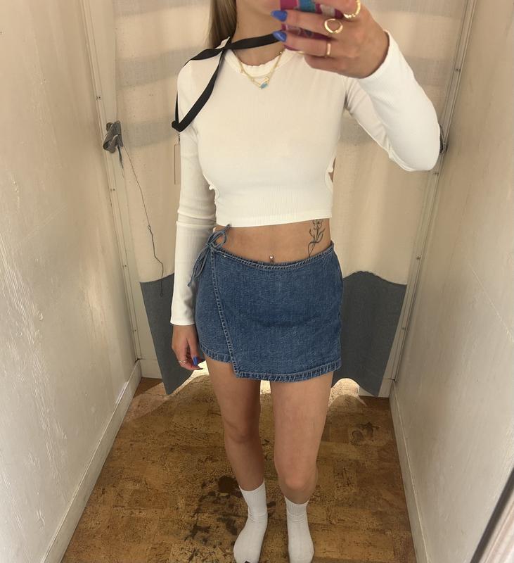 Denim Wrap Micro Skort