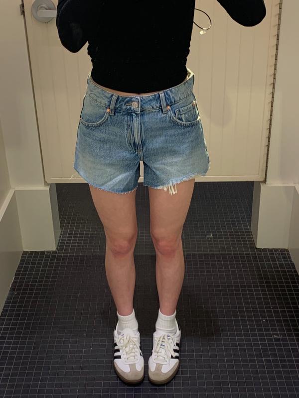 Denim Relaxed A-Line Shorts