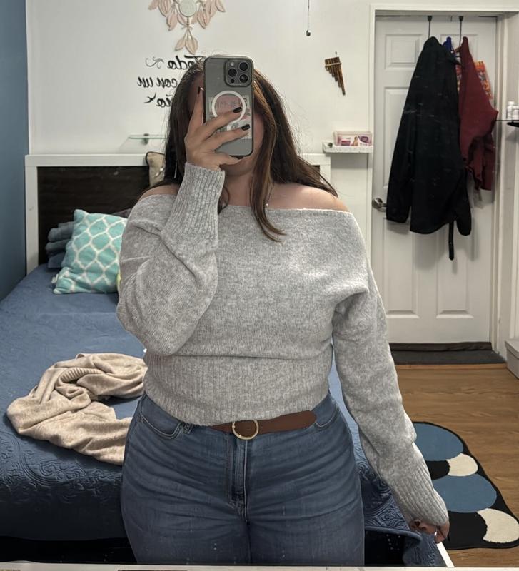 Spongy Off Shoulder Sweater