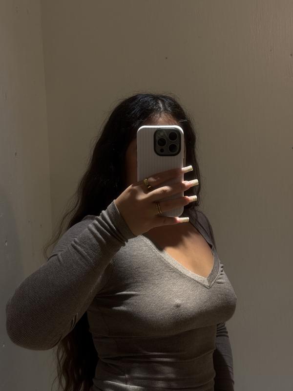 Serene Deep V-Neck Long Sleeve Top
