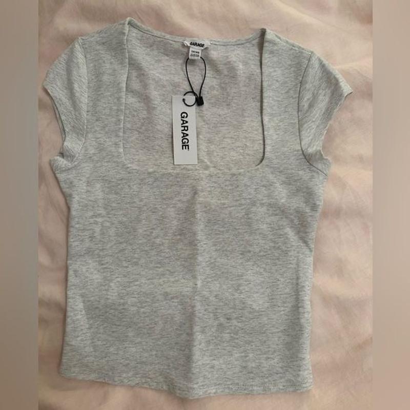 Portia Square Neckline Tee Greys